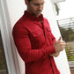 Men's Modern Fit Solid Red Dress Shirt