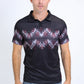 Men's Performance Fabric Aztec Panoramic Print Black Polo