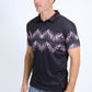 Men's Performance Fabric Aztec Panoramic Print Black Polo