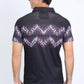 Men's Performance Fabric Aztec Panoramic Print Black Polo