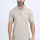 Mens Modern Fit Stretch Cotton Beige Polo