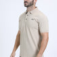 Mens Modern Fit Stretch Cotton Beige Polo