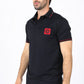 Mens Modern Fit Stretch Cotton Black Polo