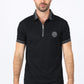 Mens Modern Fit Stretch Cotton Black Polo