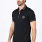 Mens Modern Fit Stretch Cotton Black Polo