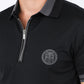 Mens Modern Fit Stretch Cotton Black Polo