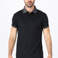 Mens Modern Fit Stretch Cotton Black Polo