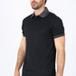 Mens Modern Fit Stretch Cotton Black Polo