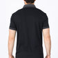 Mens Modern Fit Stretch Cotton Black Polo