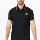 Mens Modern Fit Stretch Cotton Black Polo