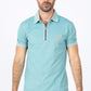 Mens Modern Fit Stretch Cotton Blue Polo