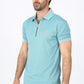 Mens Modern Fit Stretch Cotton Blue Polo