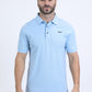 Mens Modern Fit Stretch Cotton Blue Polo