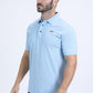 Mens Modern Fit Stretch Cotton Blue Polo