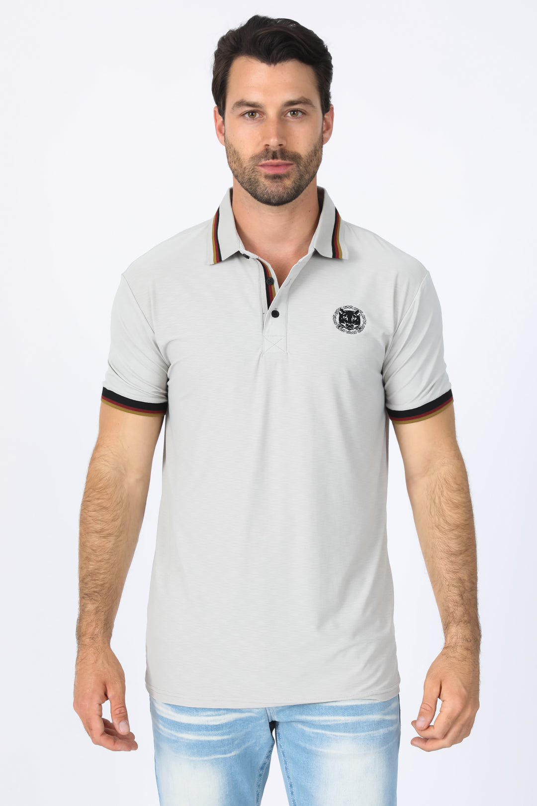 Mens Modern Fit Stretch Cotton Bone Polo