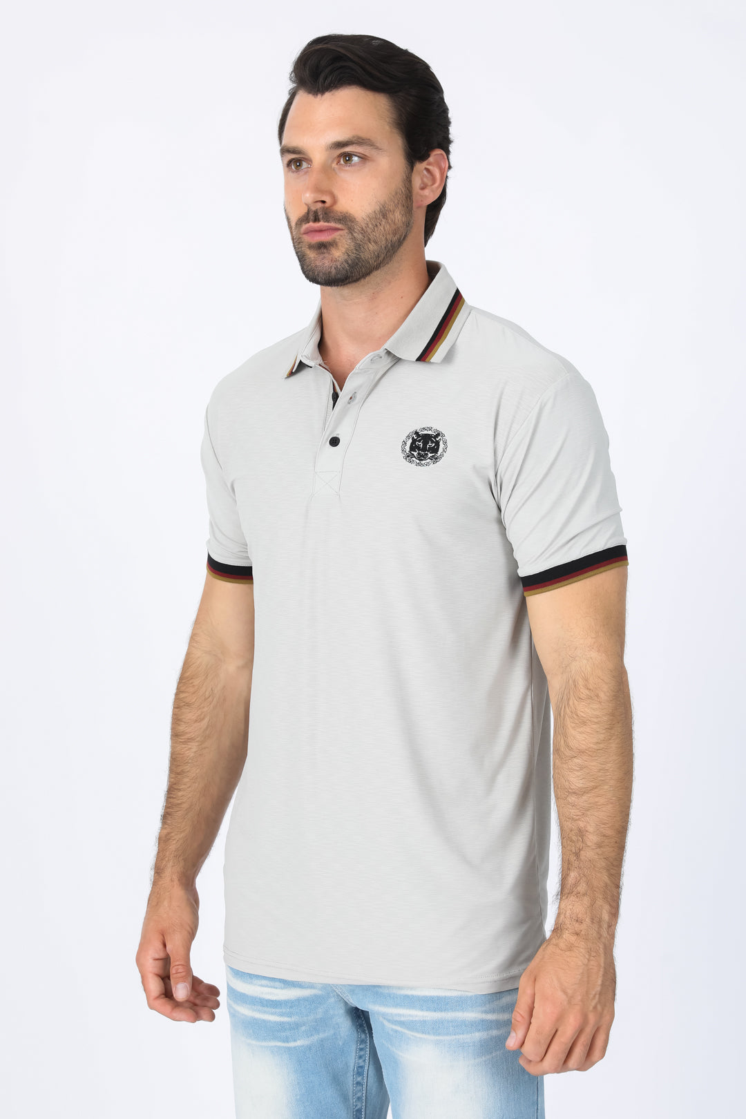 Mens Modern Fit Stretch Cotton Bone Polo