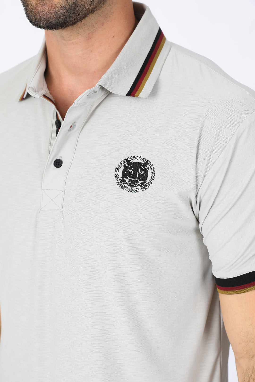 Mens Modern Fit Stretch Cotton Bone Polo