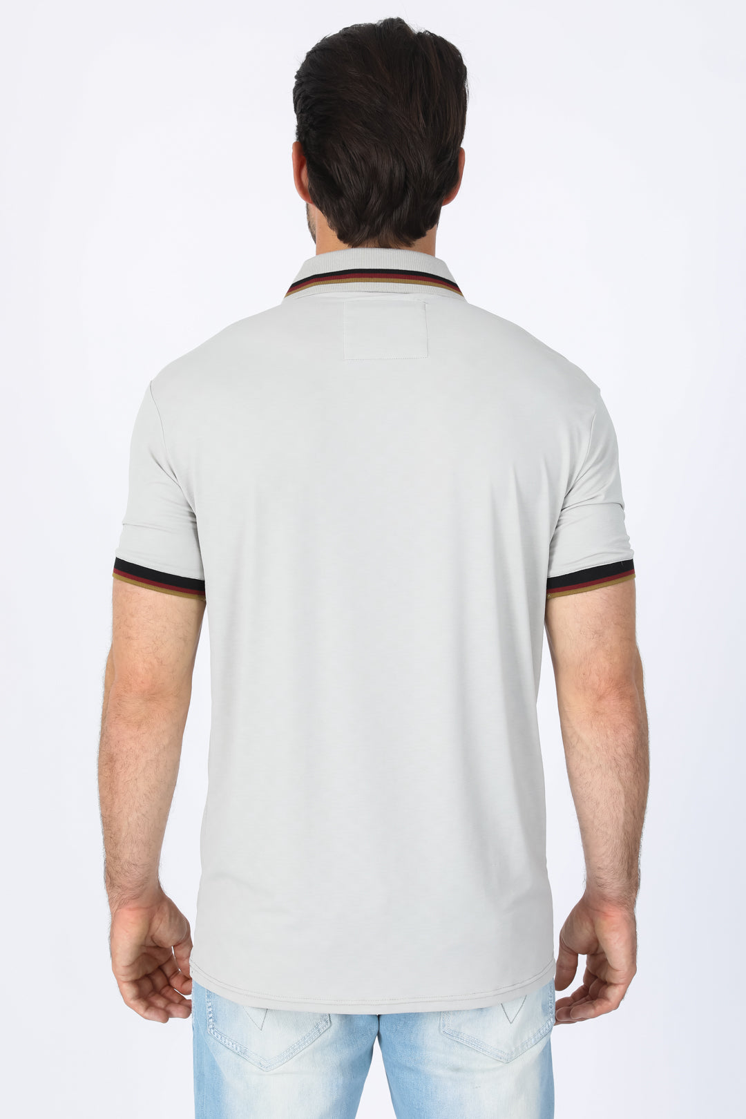 Mens Modern Fit Stretch Cotton Bone Polo