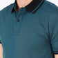 Mens Modern Fit Stretch Cotton Dark Teal Polo