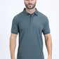 Mens Modern Fit Stretch Cotton Grey Polo