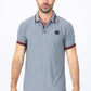 Mens Modern Fit Stretch Cotton Grey Polo