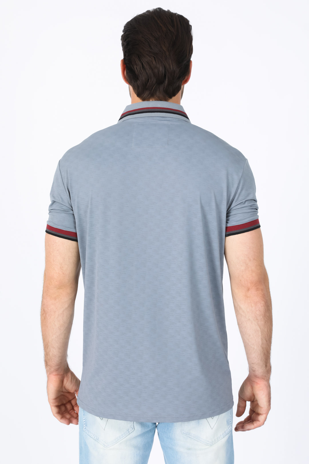 Mens Modern Fit Stretch Cotton Grey Polo