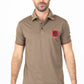 Mens Modern Fit Stretch Cotton Khaki Polo