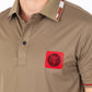 Mens Modern Fit Stretch Cotton Khaki Polo