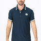 Mens Modern Fit Stretch Cotton Navy Polo