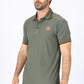 Mens Modern Fit Stretch Cotton Olive Polo