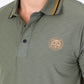 Mens Modern Fit Stretch Cotton Olive Polo