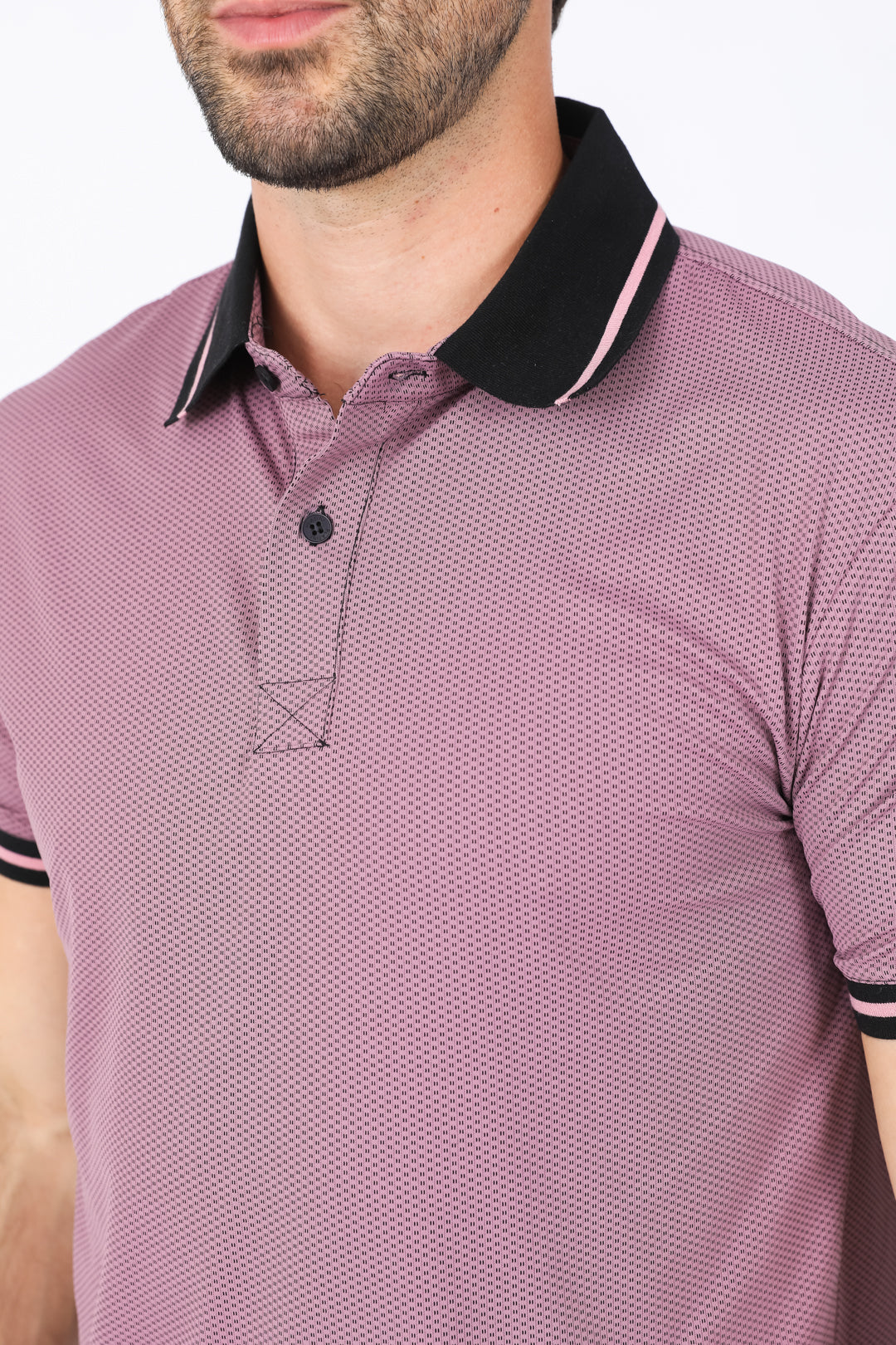 Mens Modern Fit Stretch Cotton Salmon Polo