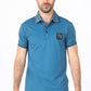 Mens Modern Fit Stretch Cotton Teal Polo