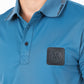 Mens Modern Fit Stretch Cotton Teal Polo