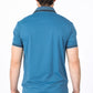 Mens Modern Fit Stretch Cotton Teal Polo