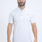 Mens Modern Fit Stretch Cotton White Polo