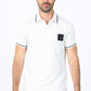 Mens Modern Fit Stretch Cotton White Polo