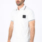 Mens Modern Fit Stretch Cotton White Polo