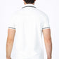 Mens Modern Fit Stretch Cotton White Polo