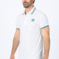 Mens Modern Fit Stretch Cotton White Polo