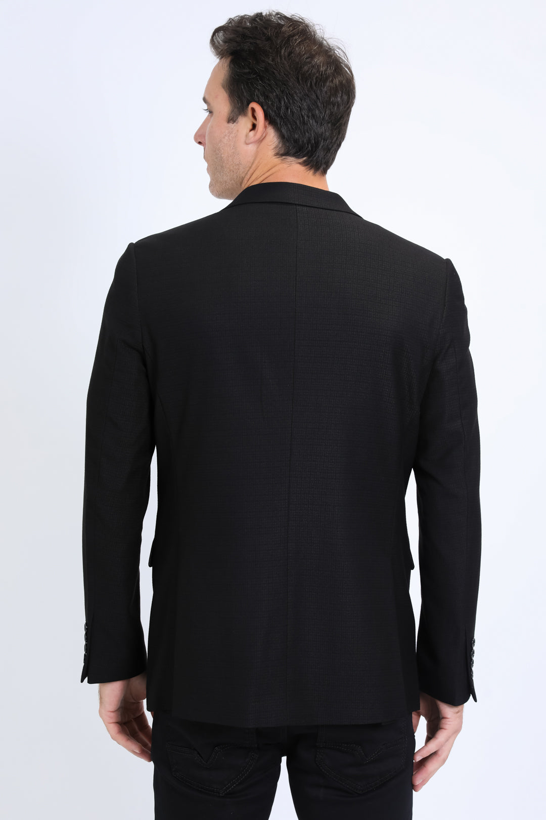 Mens Modern Fit Stretch Date Night Black Blazer