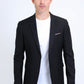 Mens Modern Fit Stretch Date Night Black Blazer