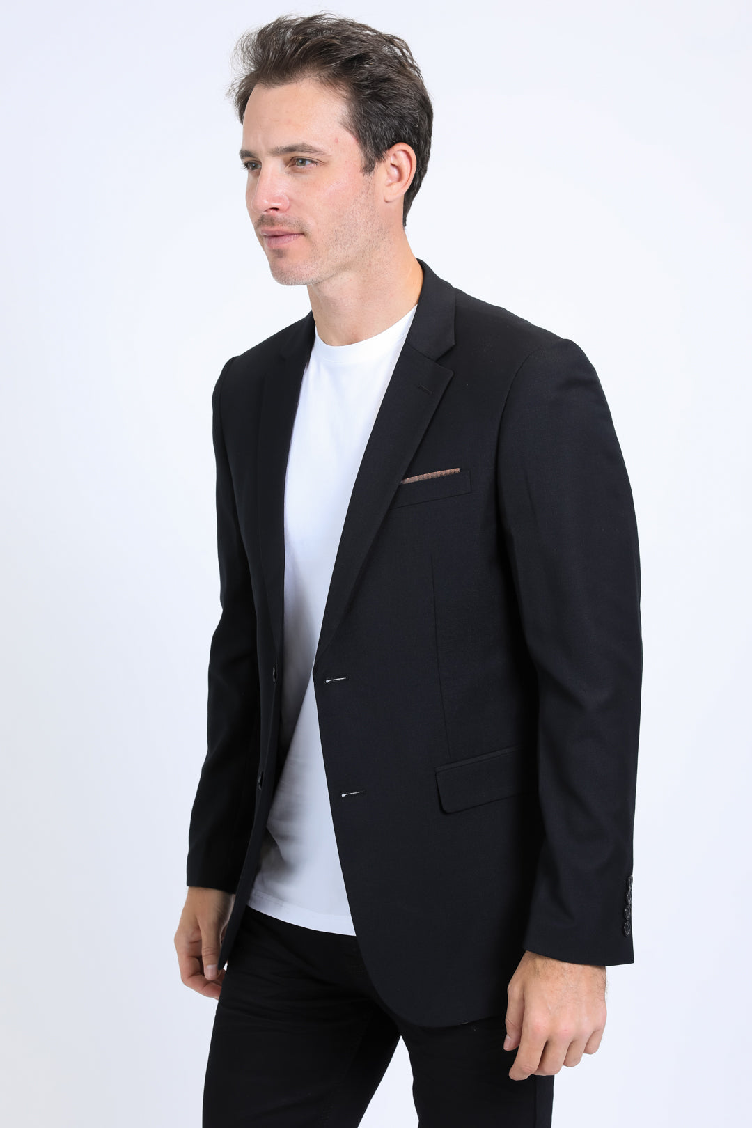 Mens Modern Fit Stretch Date Night Black Blazer