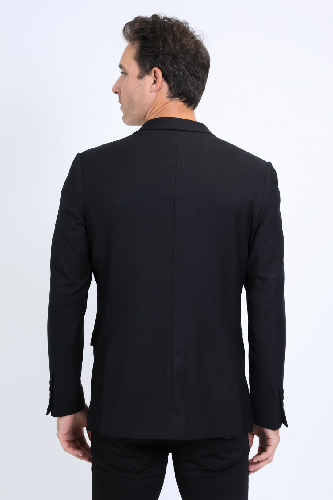 Mens Modern Fit Stretch Date Night Black Blazer