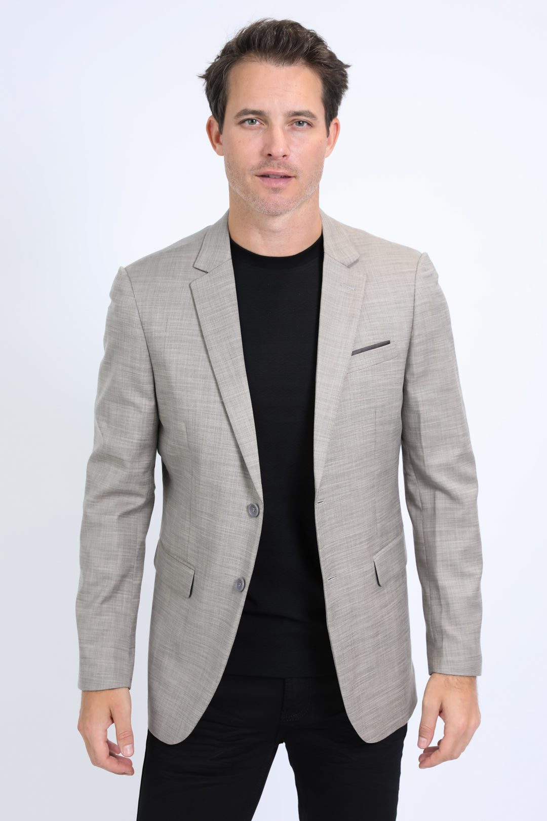 Mens Modern Fit Stretch Date Night Khaki Blazer