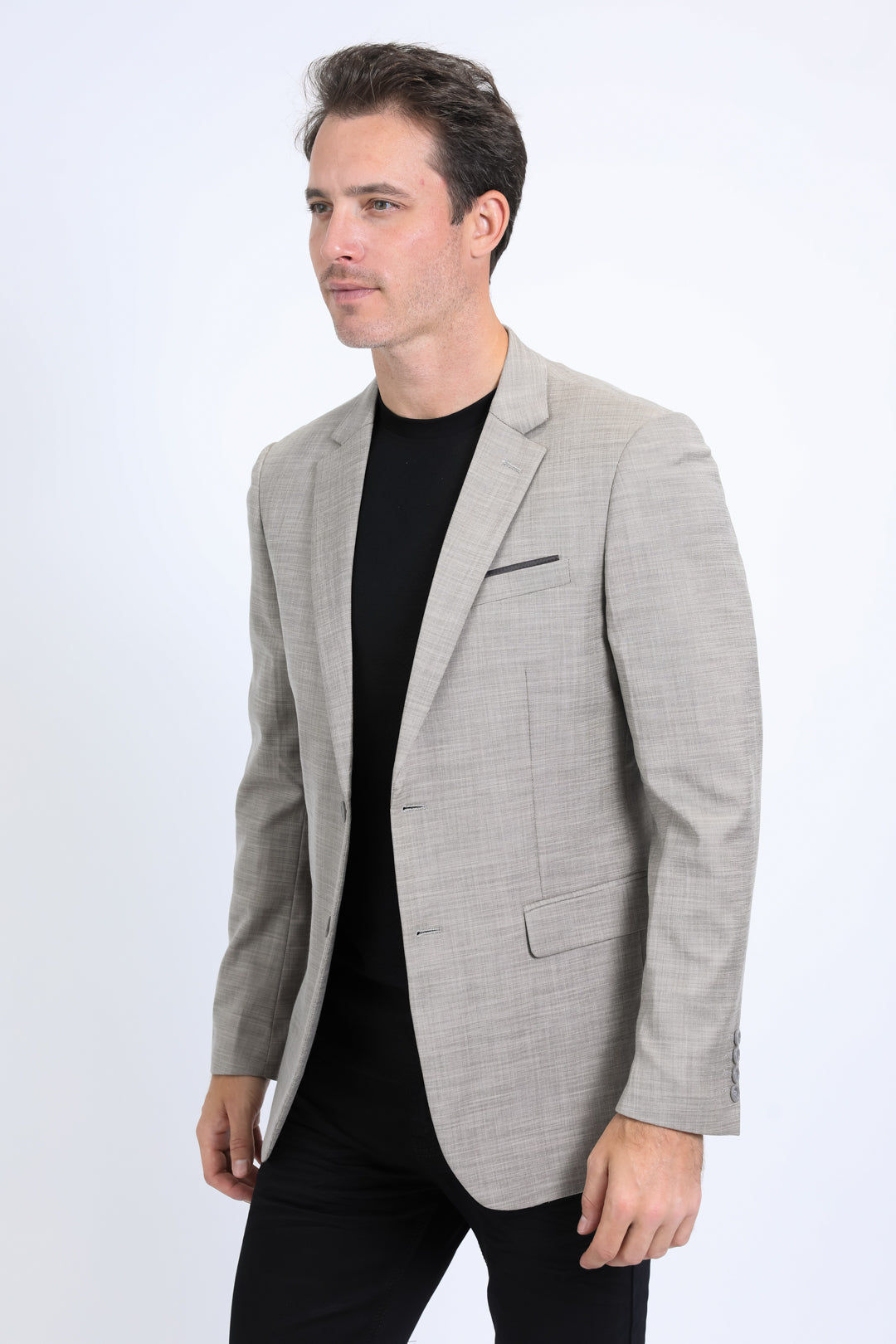 Mens Modern Fit Stretch Date Night Khaki Blazer