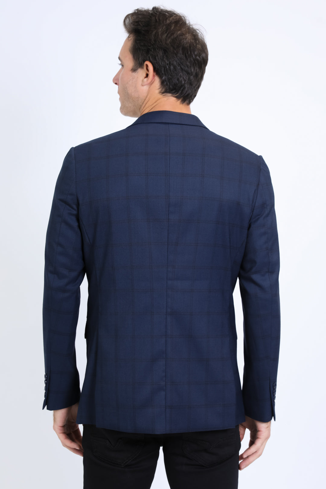 Mens Modern Fit Stretch Date Night Navy Blazer