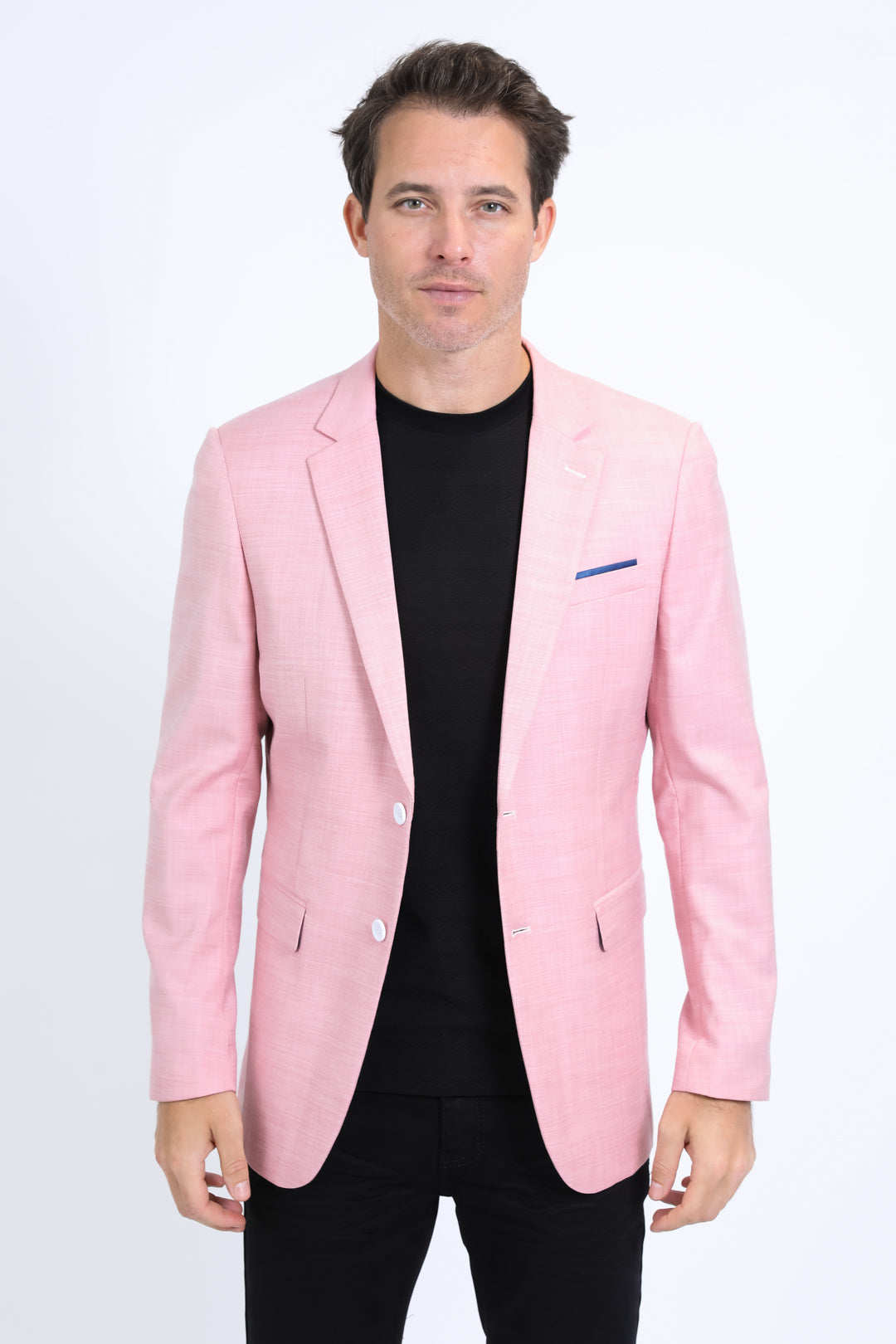 Mens Modern Fit Stretch Date Night Pink Blazer