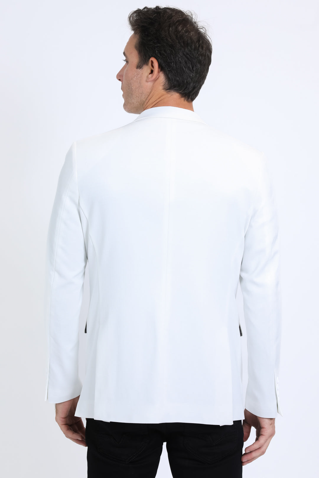 Mens Modern Fit Stretch Date Night White Blazer