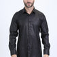 Mens Modern Fit Stretch Foil Fashion Black Shirt